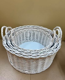 Willow baskets D43XH21, D50XH24, D57XH27 cm, 3 pcs